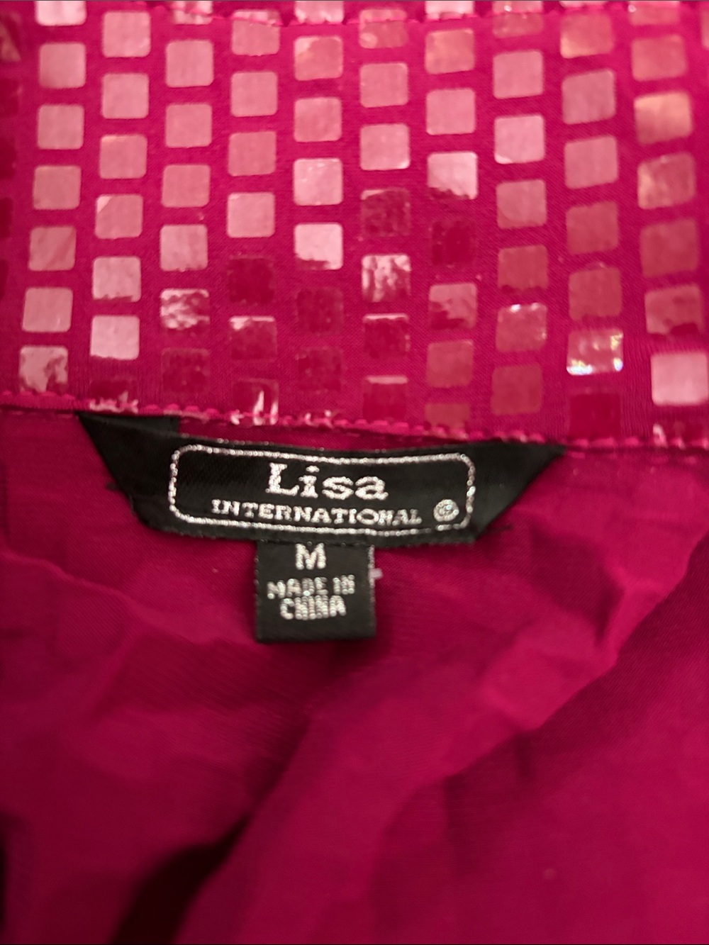 Lisa International Women's Fuchsia Studded Zip-Front Jacket size M new - Picture 6 of 6